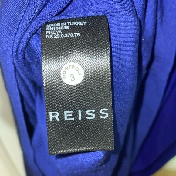 Reiss freya twisted classic turtleneck knot midi elegant saphire dress size 2 - Picture 8 of 10